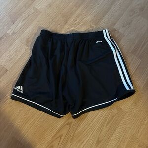 Adidas Black Shorts with White Stripes